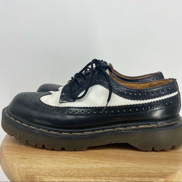 Vintage 90s Dr Martens Wing  Tip Oxfords Leather Shoes Made in England - Picture 5 of 11
